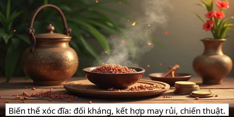 Biến thể xóc đĩa: đối kháng, kết hợp may rủi, chiến thuật.