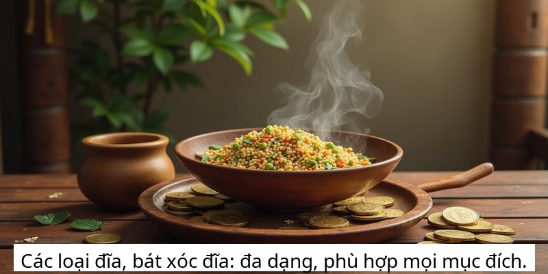 Các loại đĩa, bát xóc đĩa: đa dạng, phù hợp mọi mục đích.