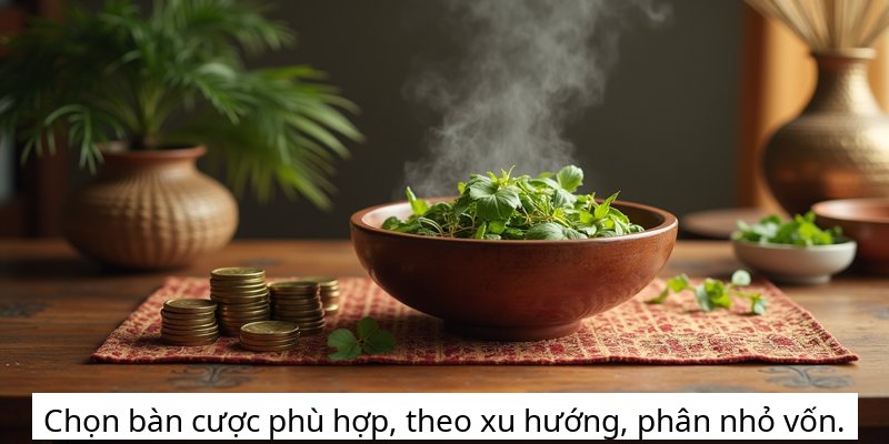 Chọn bàn cược phù hợp, theo xu hướng, phân nhỏ vốn.