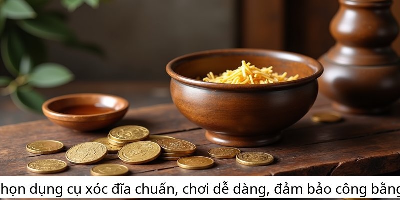 Chọn dụng cụ xóc đĩa chuẩn, chơi dễ dàng, đảm bảo công bằng.
