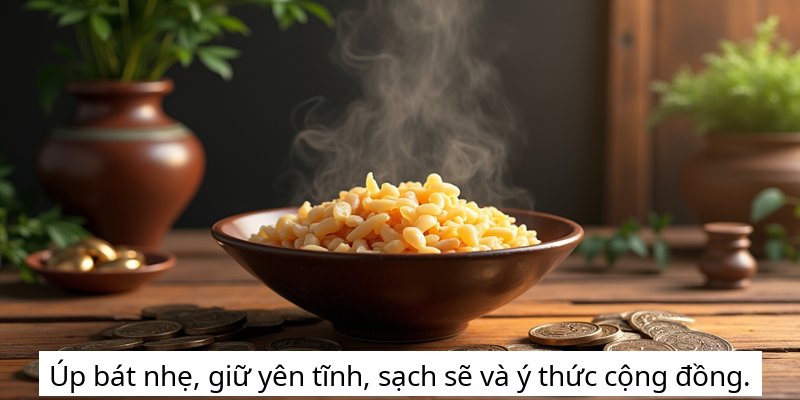 Úp bát nhẹ, giữ yên tĩnh, sạch sẽ và ý thức cộng đồng.
