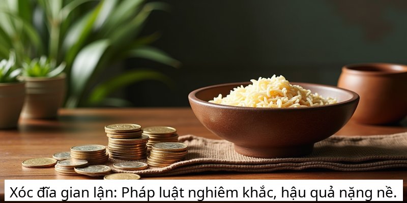 Xóc đĩa gian lận: Pháp luật nghiêm khắc, hậu quả nặng nề.