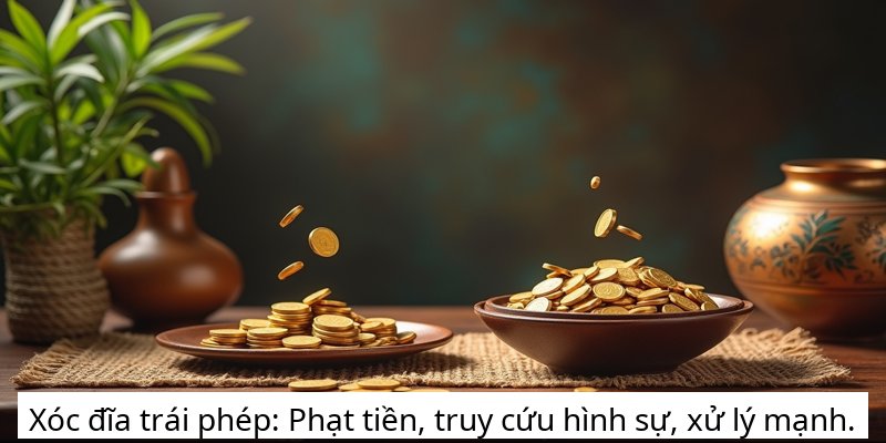 Xóc đĩa trái phép: Phạt tiền, truy cứu hình sự, xử lý mạnh.